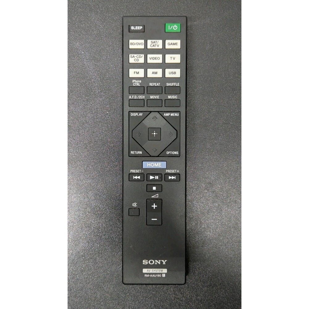 Black Remote Control RMT-AA130U for Sony AV System Audio Receiver *Has Wear*